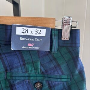 VINEYARD VINES Men 28x32 Black Watch Plaid Cotton Stretch Chino Breaker Pant NWT